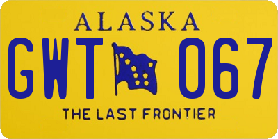 AK license plate GWT067