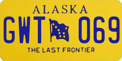 AK license plate GWT069