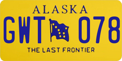AK license plate GWT078