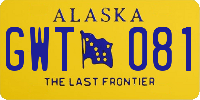 AK license plate GWT081