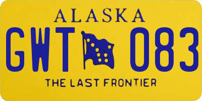 AK license plate GWT083
