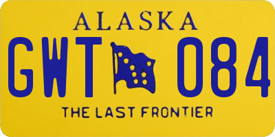 AK license plate GWT084