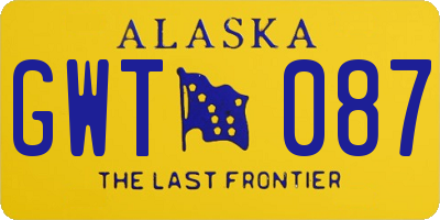 AK license plate GWT087