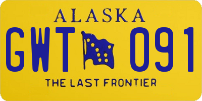 AK license plate GWT091
