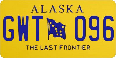 AK license plate GWT096