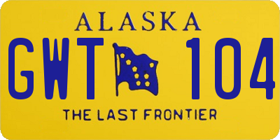 AK license plate GWT104