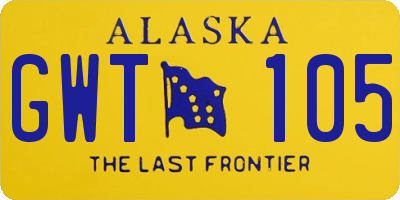 AK license plate GWT105