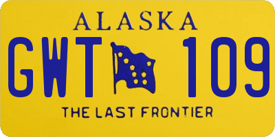 AK license plate GWT109