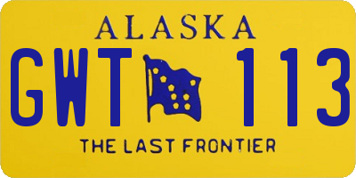 AK license plate GWT113