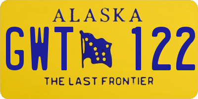 AK license plate GWT122
