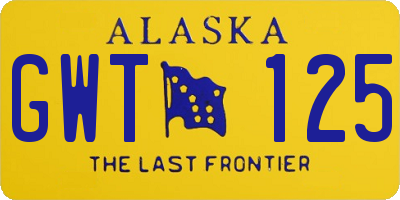 AK license plate GWT125