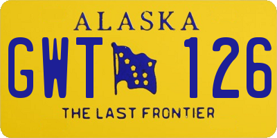AK license plate GWT126