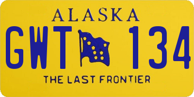 AK license plate GWT134