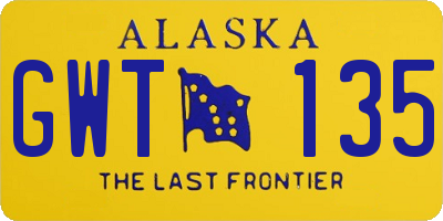 AK license plate GWT135