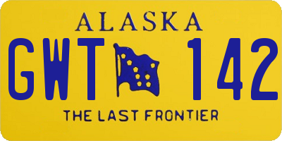 AK license plate GWT142