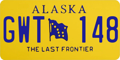 AK license plate GWT148