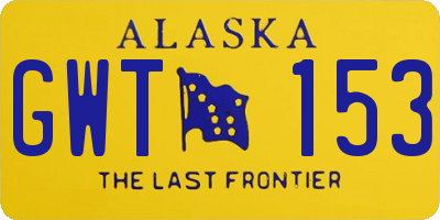 AK license plate GWT153