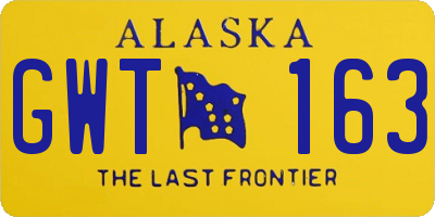 AK license plate GWT163