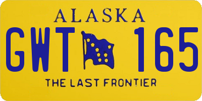 AK license plate GWT165