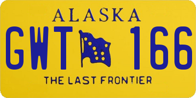 AK license plate GWT166