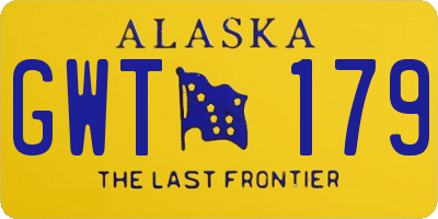 AK license plate GWT179