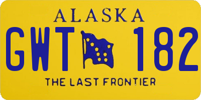 AK license plate GWT182