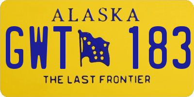 AK license plate GWT183