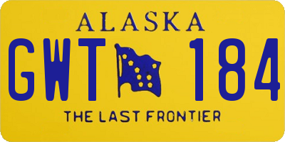 AK license plate GWT184