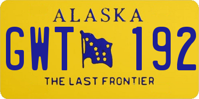 AK license plate GWT192