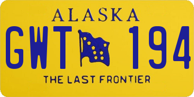 AK license plate GWT194