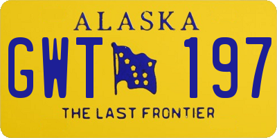 AK license plate GWT197