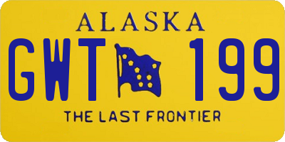 AK license plate GWT199