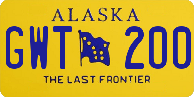 AK license plate GWT200