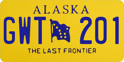 AK license plate GWT201