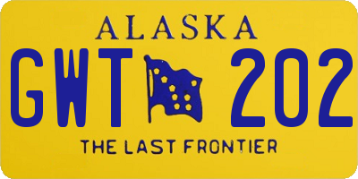 AK license plate GWT202