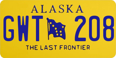 AK license plate GWT208