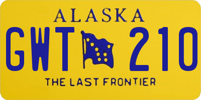 AK license plate GWT210