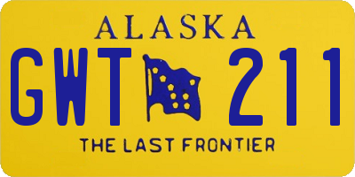 AK license plate GWT211