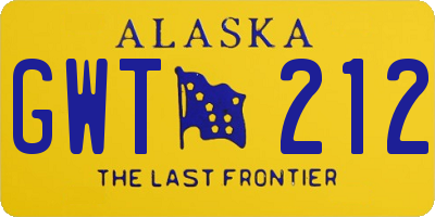 AK license plate GWT212