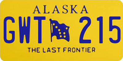 AK license plate GWT215