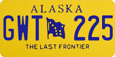 AK license plate GWT225