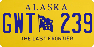 AK license plate GWT239