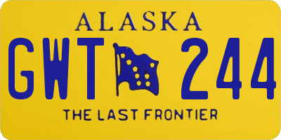 AK license plate GWT244