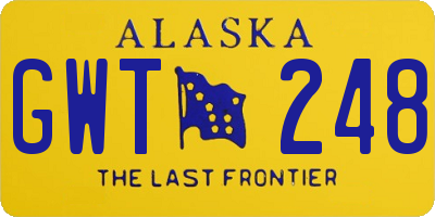 AK license plate GWT248