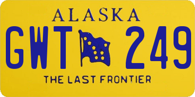 AK license plate GWT249