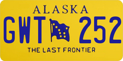 AK license plate GWT252