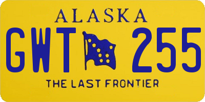 AK license plate GWT255