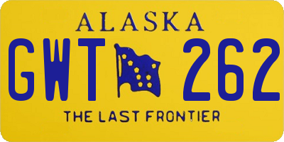 AK license plate GWT262