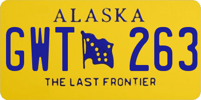 AK license plate GWT263