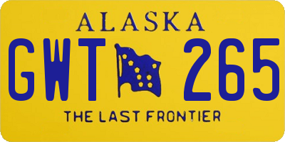 AK license plate GWT265